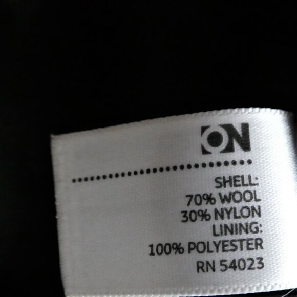 WooL Old Navy Peacoat Plaid Double Breasted PoCKeTS WooL Blend Grey Lined Retro - Picture 8 of 9